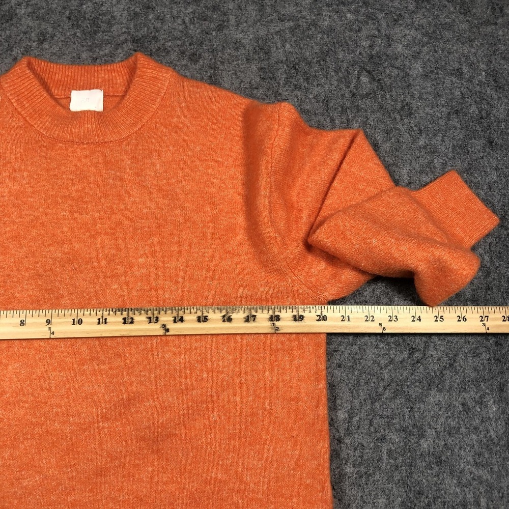 H&M Sweater Womens XS Orange Crewneck Tight Knit Pullover Stretch Long Sleeve - Picture 10 of 16